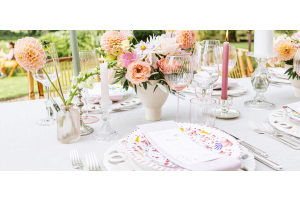 table de mariage coloré