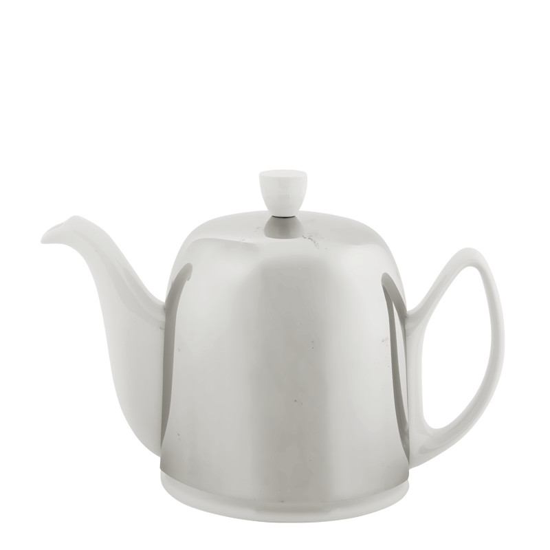 Théière porcelaine blanc inox 140 cl