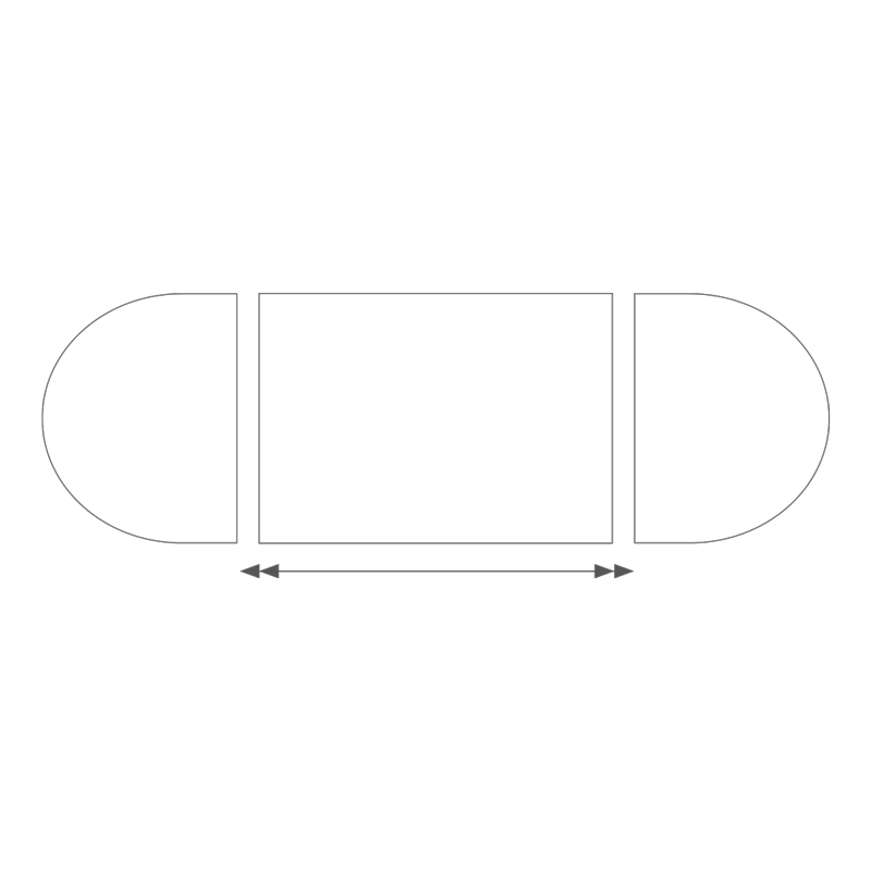 Table ovale de 150 x 700 cm