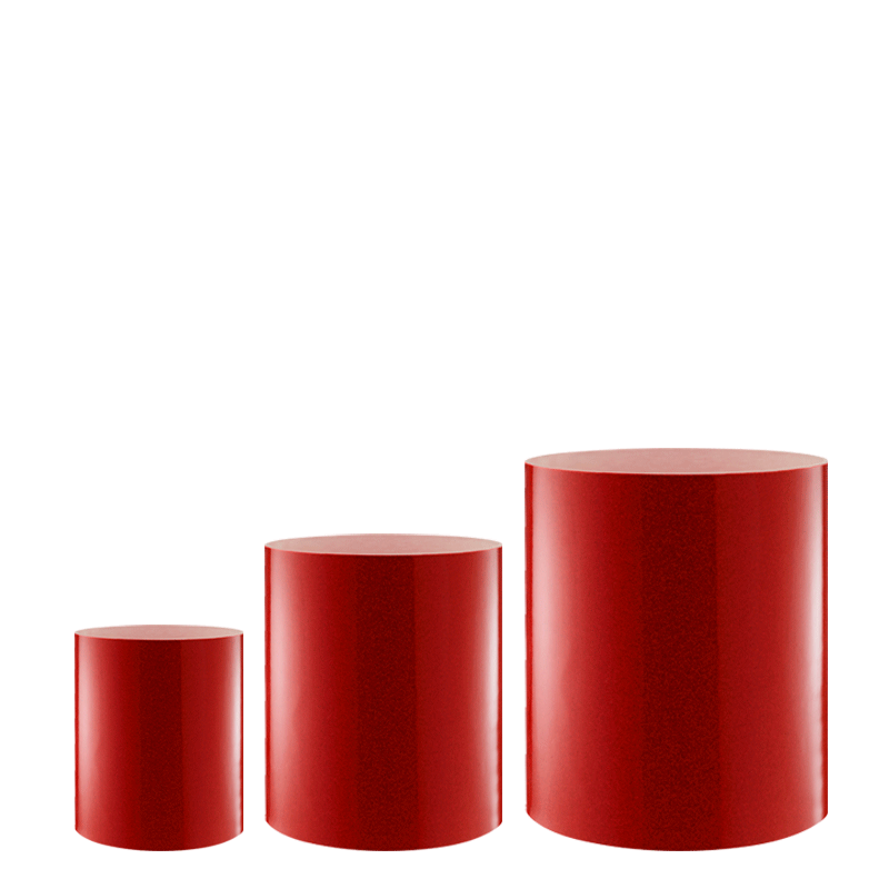 Lot de 3 réhausses cylindre Strass rouge