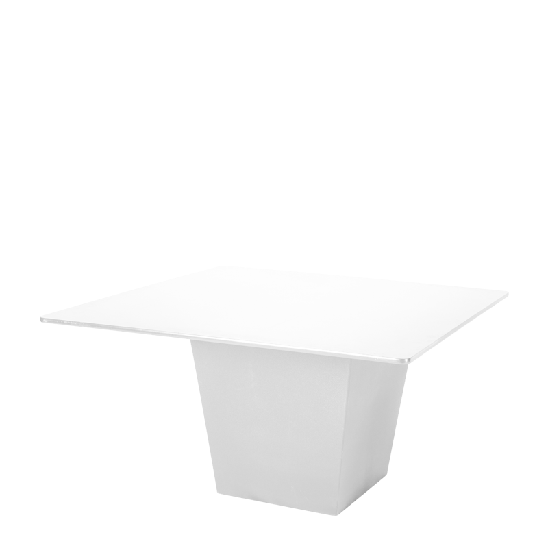 Table H 75 cm Cône blanc plateau blanc 140 x 140 cm