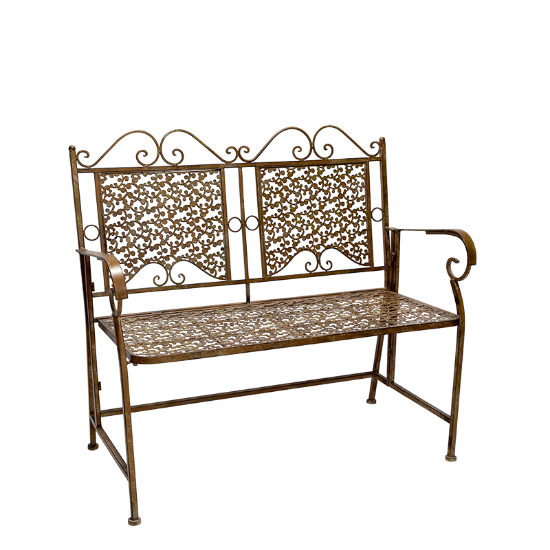 Banc en fer forgé Vintage style Maric 52 x 91 x 98 cm