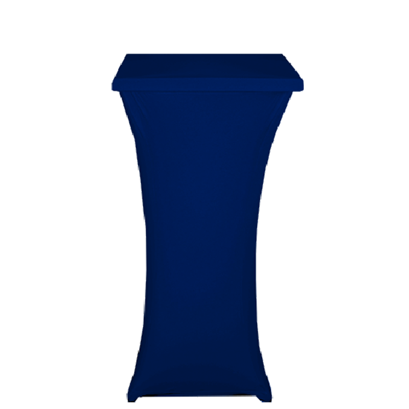 Mange-debout acier carré houssé bleu 60 x 60 cm H 111 cm