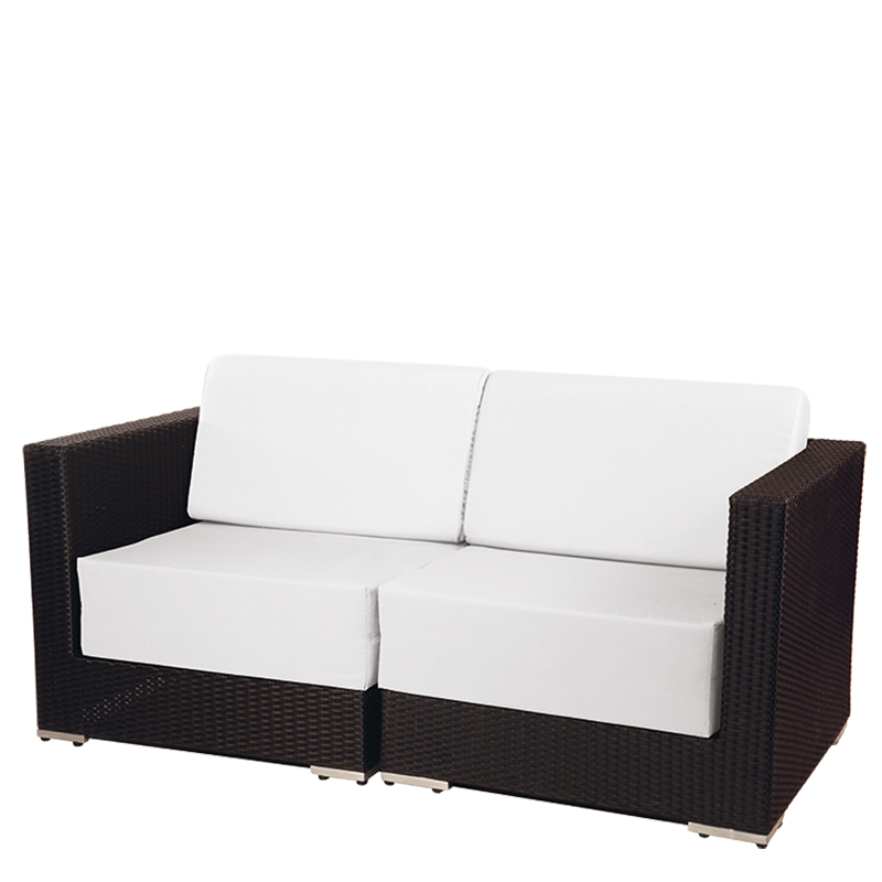 Canapé Lounge tressé gris 80 x 160 cm H 67 cm