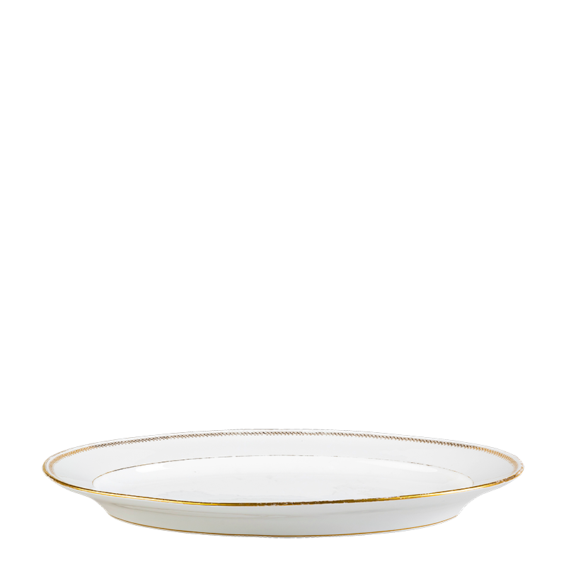 Plat ovale Vintage blanc et doré