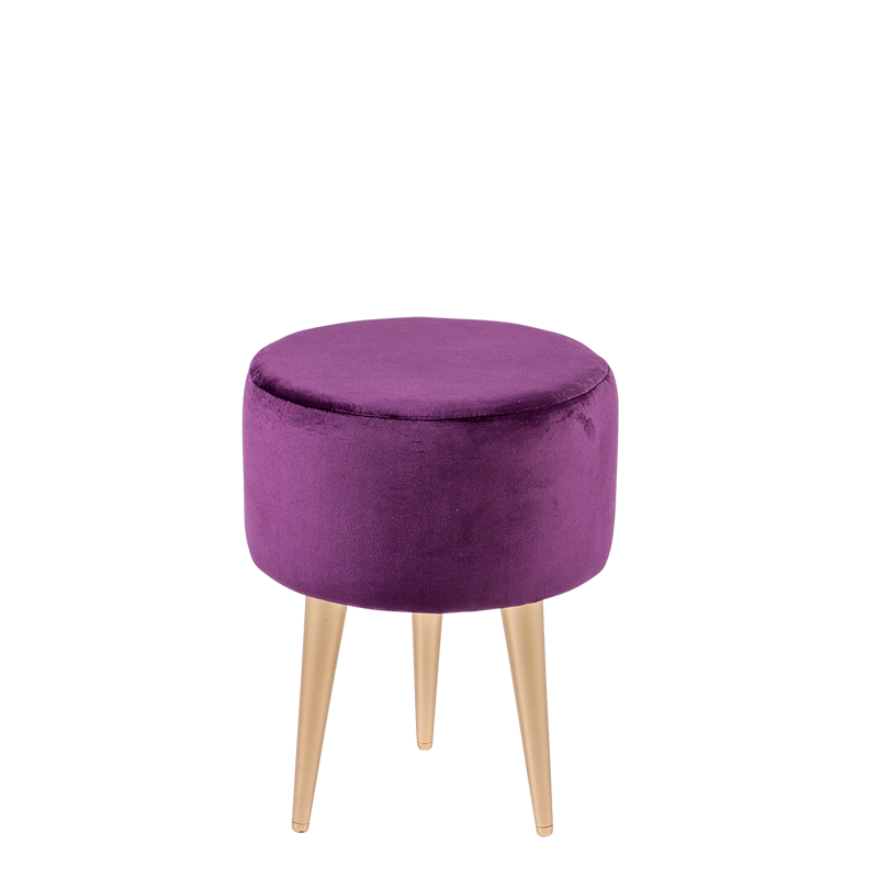 Pouf Juliette aubergine Ø 35 cm H 44 cm