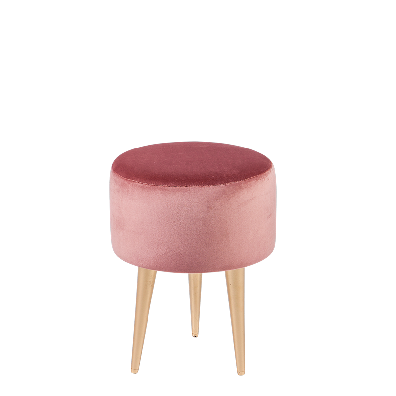 Pouf Juliette vieux rose Ø 35 cm H 44 cm