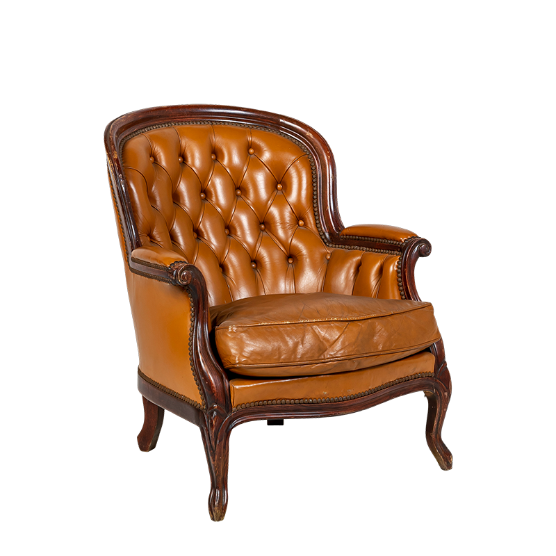 Fauteuil bohème style cuir vintage