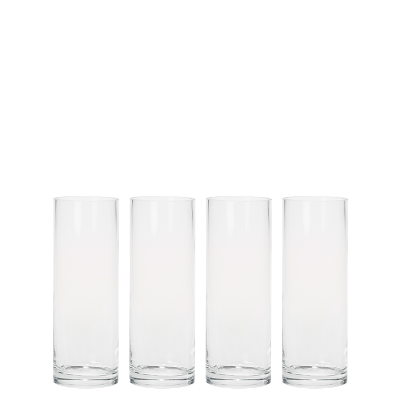 Lot de 6 vases cylindriques en verre Ø 9 cm H 25 cm