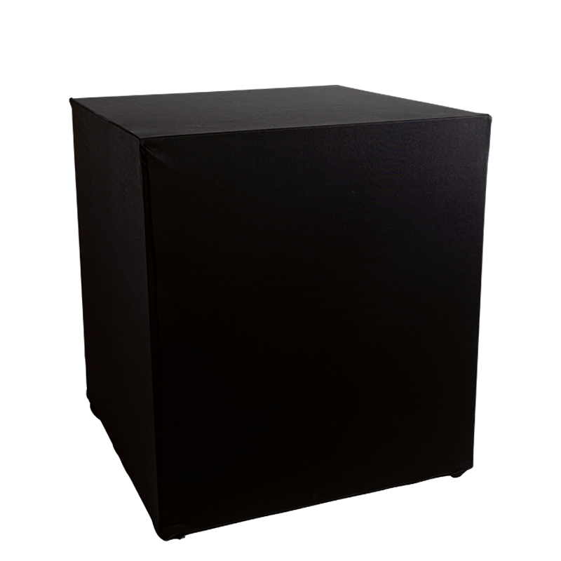 Buffet Cube houssé noir 3 faces 100 x 100 cm H 109 cm