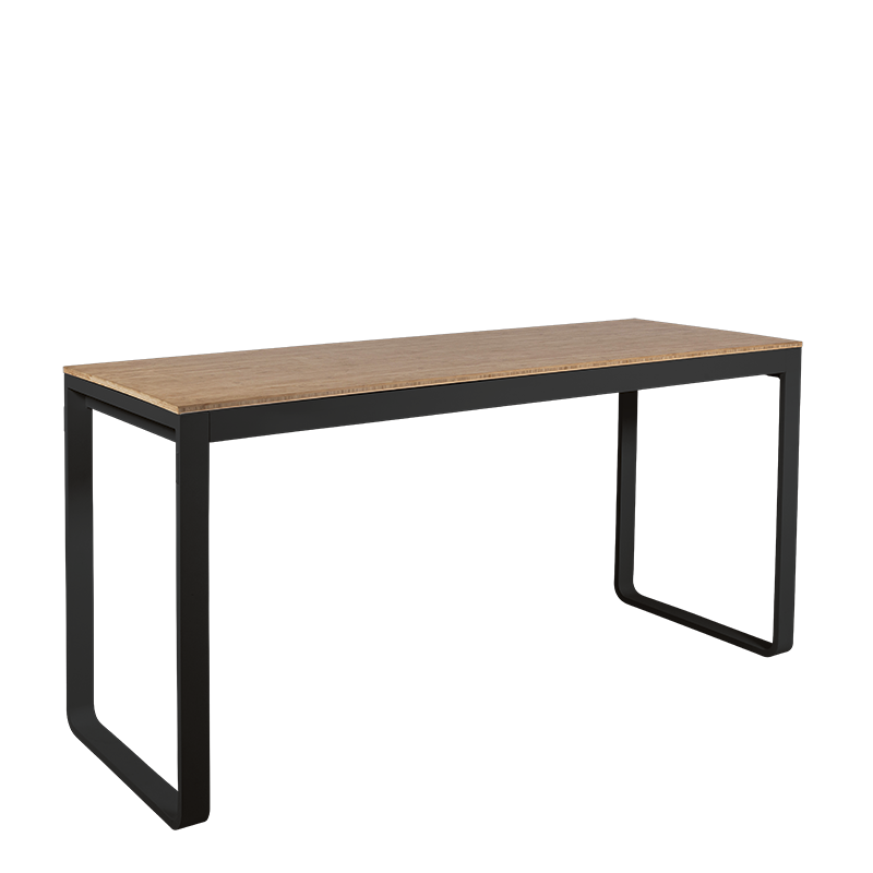Table haute noire plateau nature 80 x 230 cm H 110 cm