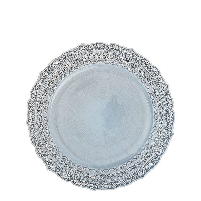Assiette plate Dentelle bleu pastel Ø 28 cm