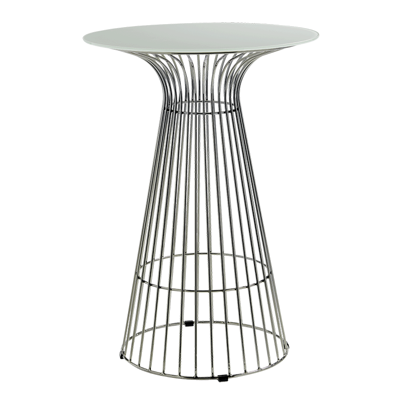 Mange-debout Filo Acier plateau blanc Ø 65 cm H 104 cm