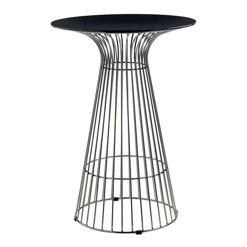 Mange-debout Filo Acier plateau noir Ø 65 cm H 104 cm