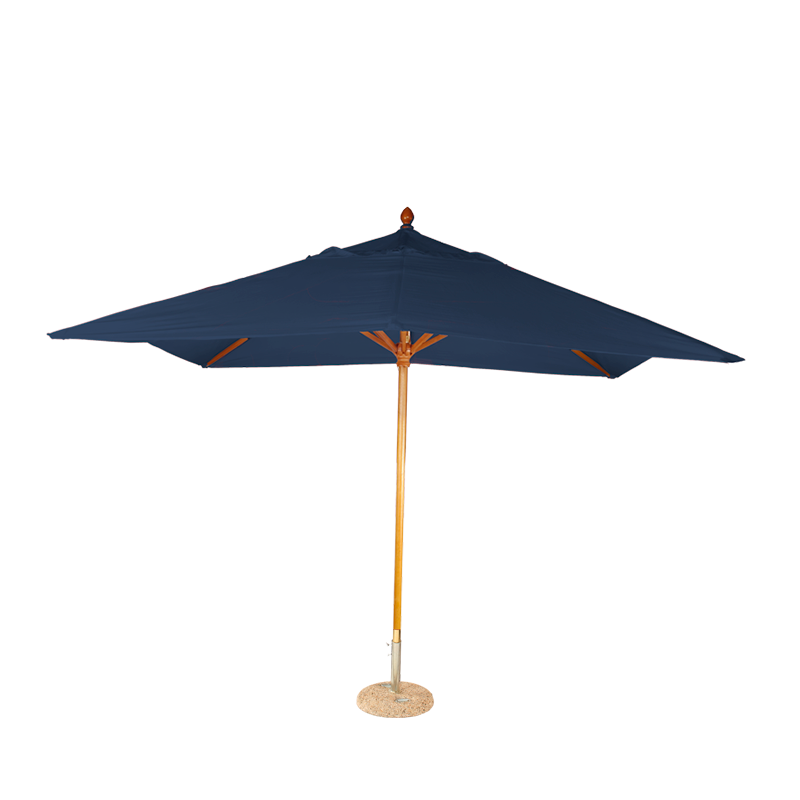 Parasol Louisiane bleu 300 x 300 cm + socle granit Ø 50 cm