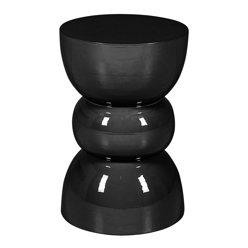 Pouf Totem noir Ø 30 cm H 46 cm