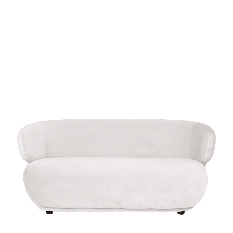 Canapé Elton velours blanc cassé M1 78 x 170 cm H 70 cm