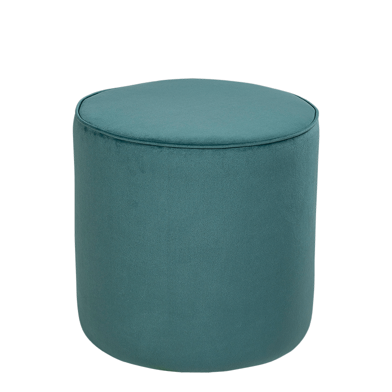 Pouf Preston velours vert amazone M1 Ø 40 cm H 40 cm