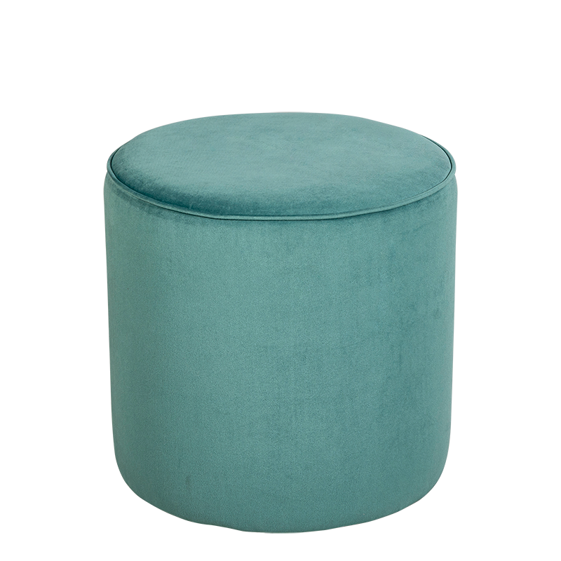 Pouf Preston velours vert amazone M1 Ø 40 cm H 40 cm