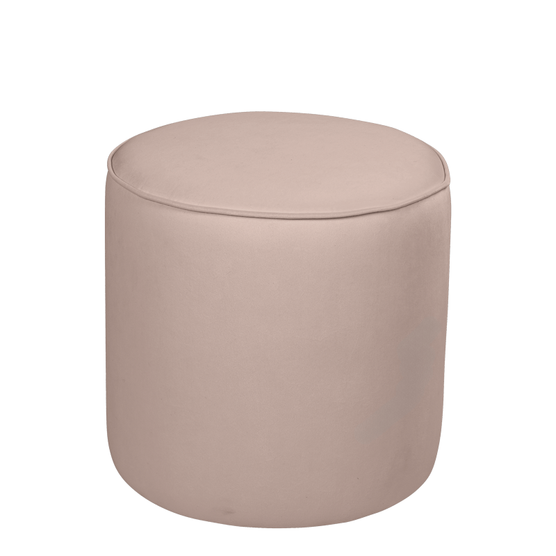 Pouf Preston velours nude M1 Ø 40 cm H 40 cm