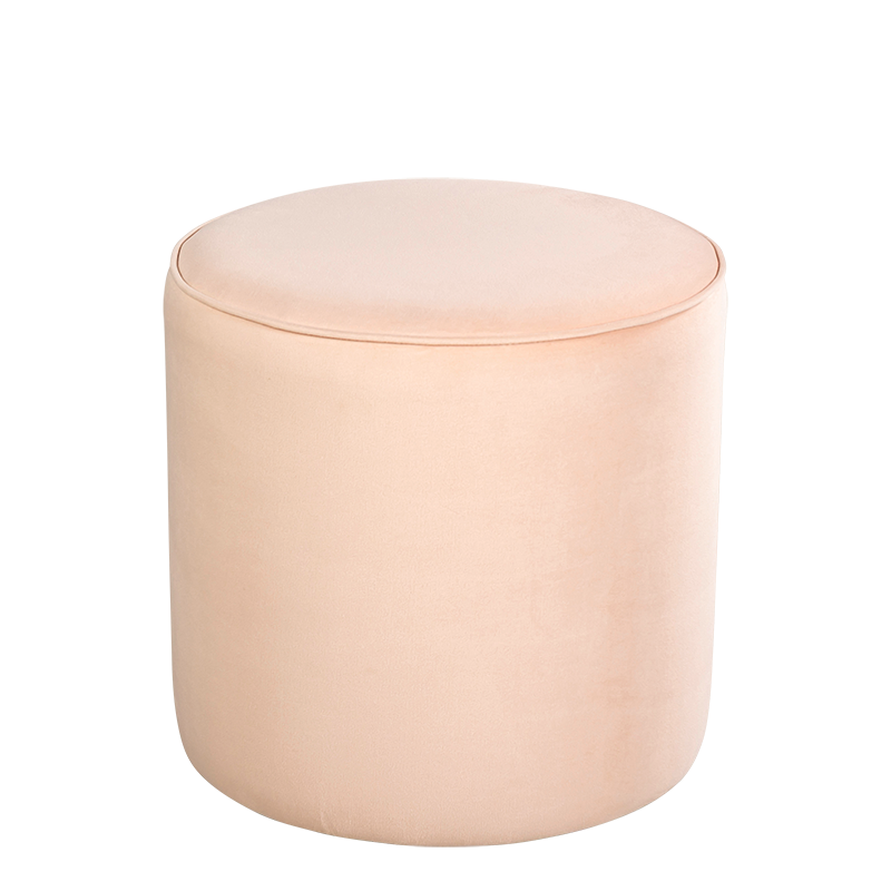 Pouf Preston velours nude M1 Ø 40 cm H 40 cm