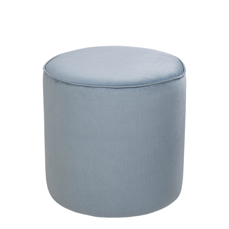 Pouf Preston velours glacier M1 Ø 40 cm H 40 cm