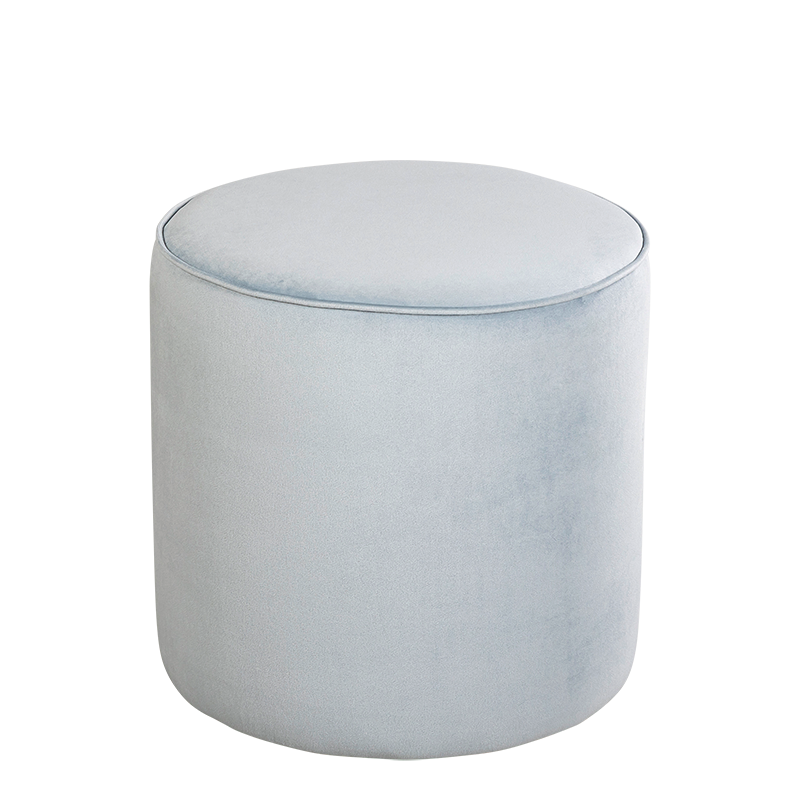 Pouf Preston velours glacier M1 Ø 40 cm H 40 cm