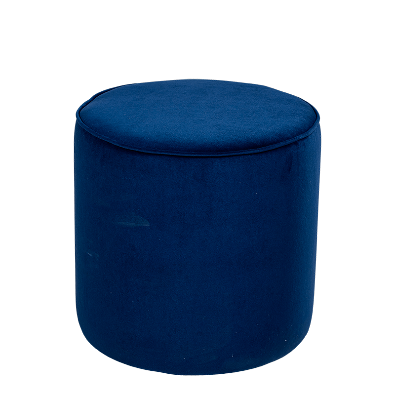 Pouf Preston velours bleu nuit M1 Ø 40 cm H 40 cm