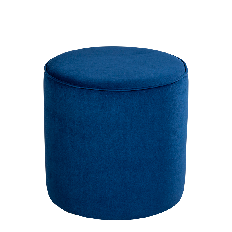 Pouf Preston velours bleu nuit M1 Ø 40 cm H 40 cm