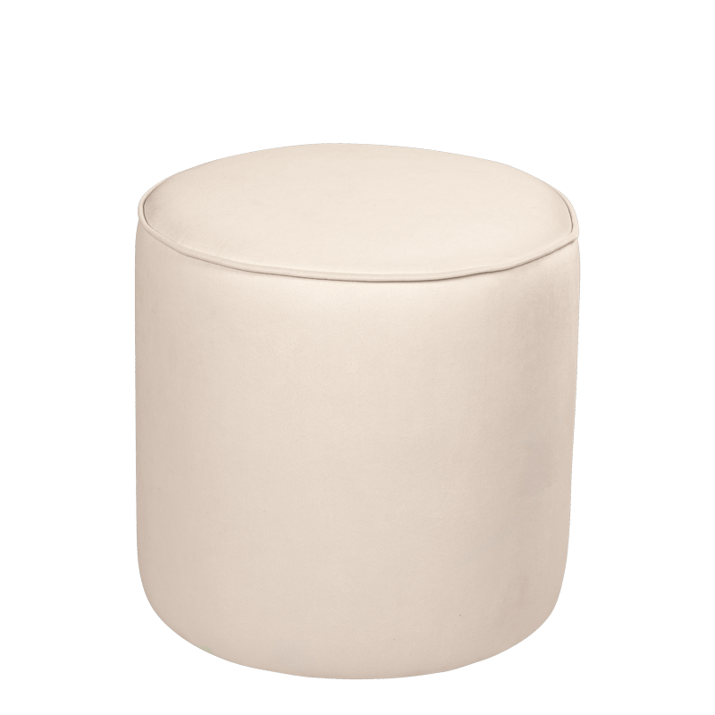 Pouf Preston velours crème M1 Ø 40 cm H 40 cm