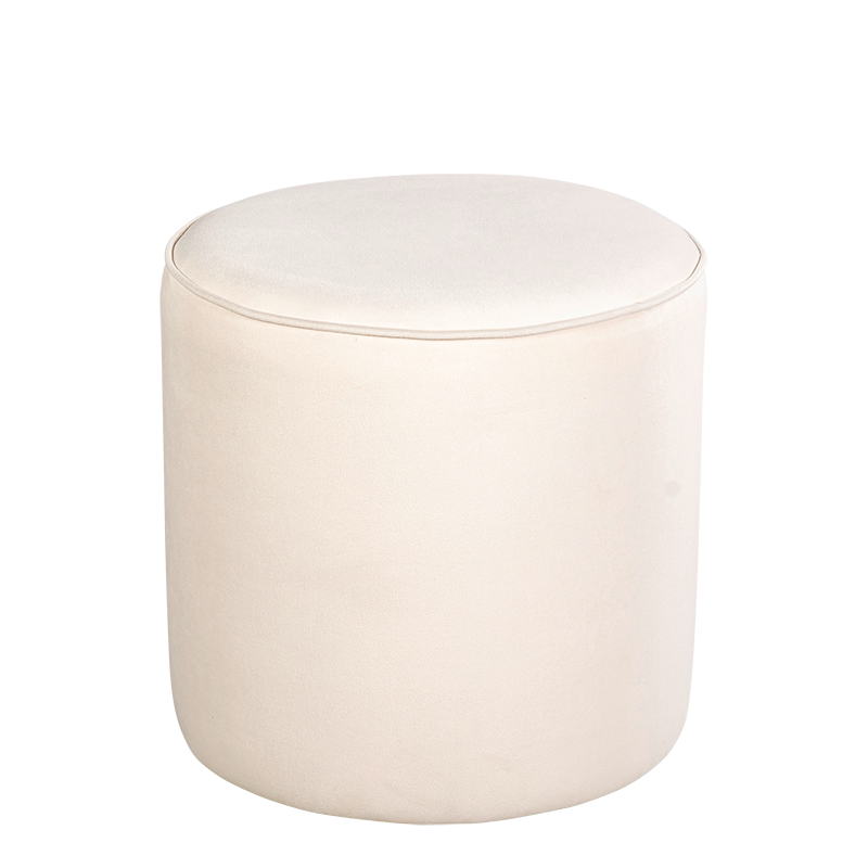 Pouf Preston velours crème M1 Ø 40 cm H 40 cm