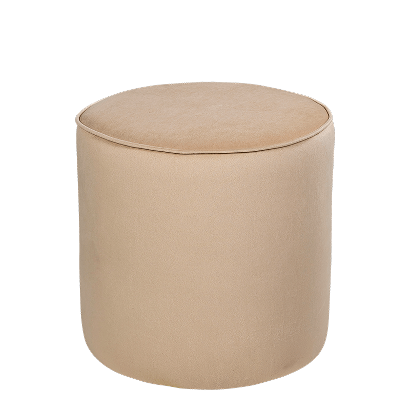 Pouf Preston velours sable M1 Ø 40 cm H 40 cm