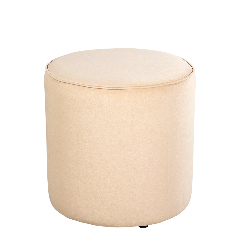 Pouf Preston velours sable M1 Ø 40 cm H 40 cm