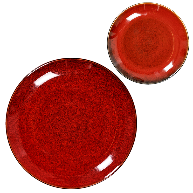 Assiettes Corfou rouge