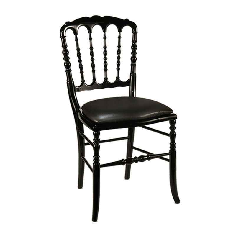 Chaise Napoléon III noire fixe