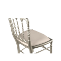 Chaise Napoléon III acier fixe chintz blanc