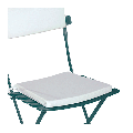 Chaise Trocadéro verte avec assise et dossier blanc