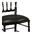 Chaise Napoléon III noire fixe chintz noir