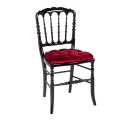 Chaise Napoléon III noire fixe velours rouge