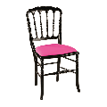 Chaise Napoléon III noire fixe Delhi fuchsia