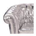 Canapé Chesterfield argent l 202 P 92 H 76 cm