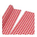 Rouleau de 12 serviettes tissu vichy rouge 21 x 21 cm