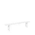 Banc Kermesse blanc 25 x 220 cm H 47 cm