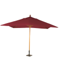 Parasol Louisiane rouge vif 300 x 300 cm + socle acier 30 x 30 cm