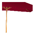 Parasol Louisiane rouge vif 300 x 300 cm + socle acier 30 x 30 cm