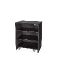 Buffet cube lycra noir sur roulettes 69 x 86 H 106 cm - 24h