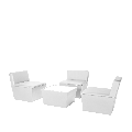 Table basse Cône blanc avec plateau acrylique blanc