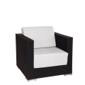 Fauteuil Lounge tressé gris 80 x 80 cm H 67 cm