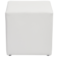 Pouf carré vinyle blanc 40 x 40 H 40 cm