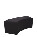 Banquette arrondie vinyle noir 50 x150 H 40 cm